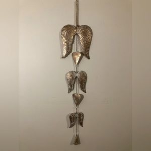 Angel wings and heart boho wall hanging